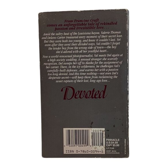 Devoted By Francine Craft 1995 Vintage Romance Paperback Novel - Picture 12 of 12